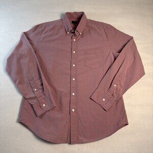J.Crew‎ Shirt Mens Large Pink Gray Check Long Sleeve Button Down